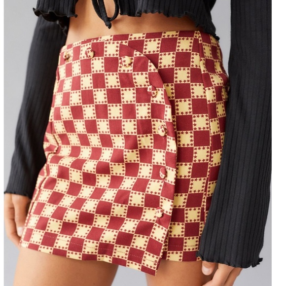 Urban Outfitters Jagger Button-Front Mini Skirt - Picture 1 of 5